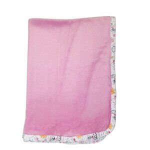 2022 Le Bebe Favorite Raccoon Floral Pink Baby Security Lovey Blanket 37" X 29"